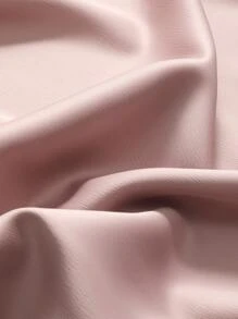 DAZY Solid Elastic Waist Wide Leg Trousers - Pink - View 3