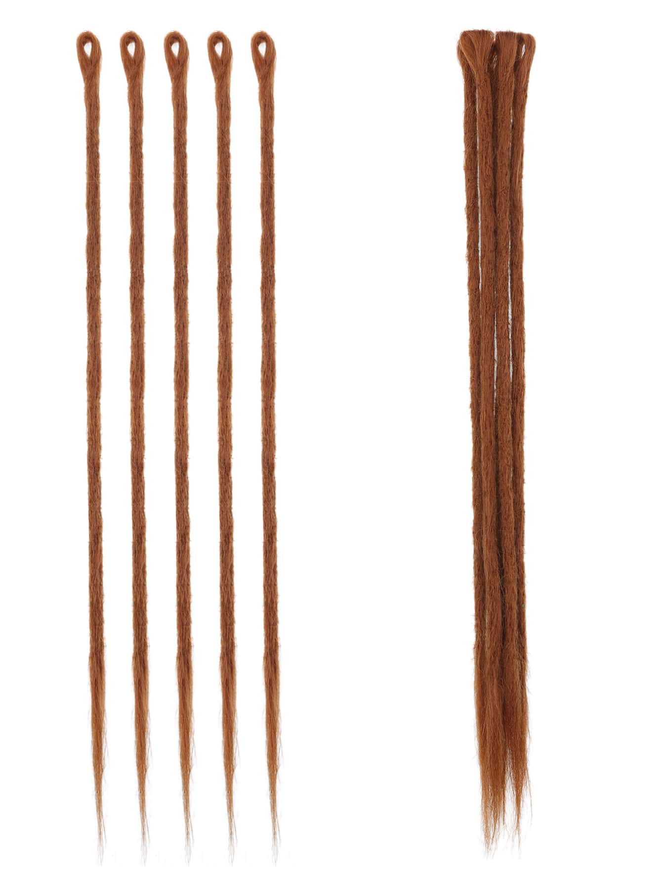 5pcs Medium Synthetic Hair Dreadlock Extension - Rust Brown - View 1