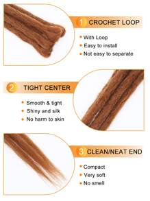 5pcs Medium Synthetic Hair Dreadlock Extension - Rust Brown - View 4