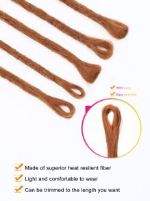 5pcs Medium Synthetic Hair Dreadlock Extension - Rust Brown - View 5