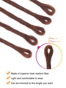 5pcs Medium Synthetic Hair Dreadlock Extension - Mocha Brown - View 5