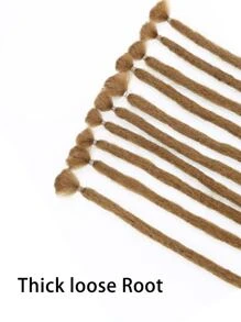 Bím tóc tổng hợp ngắn thẳng 10 sợi - Màu be - Xem 3