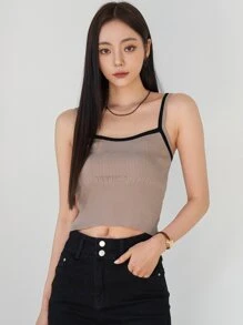 DAZY 撞色滾邊針織吊帶短上衣