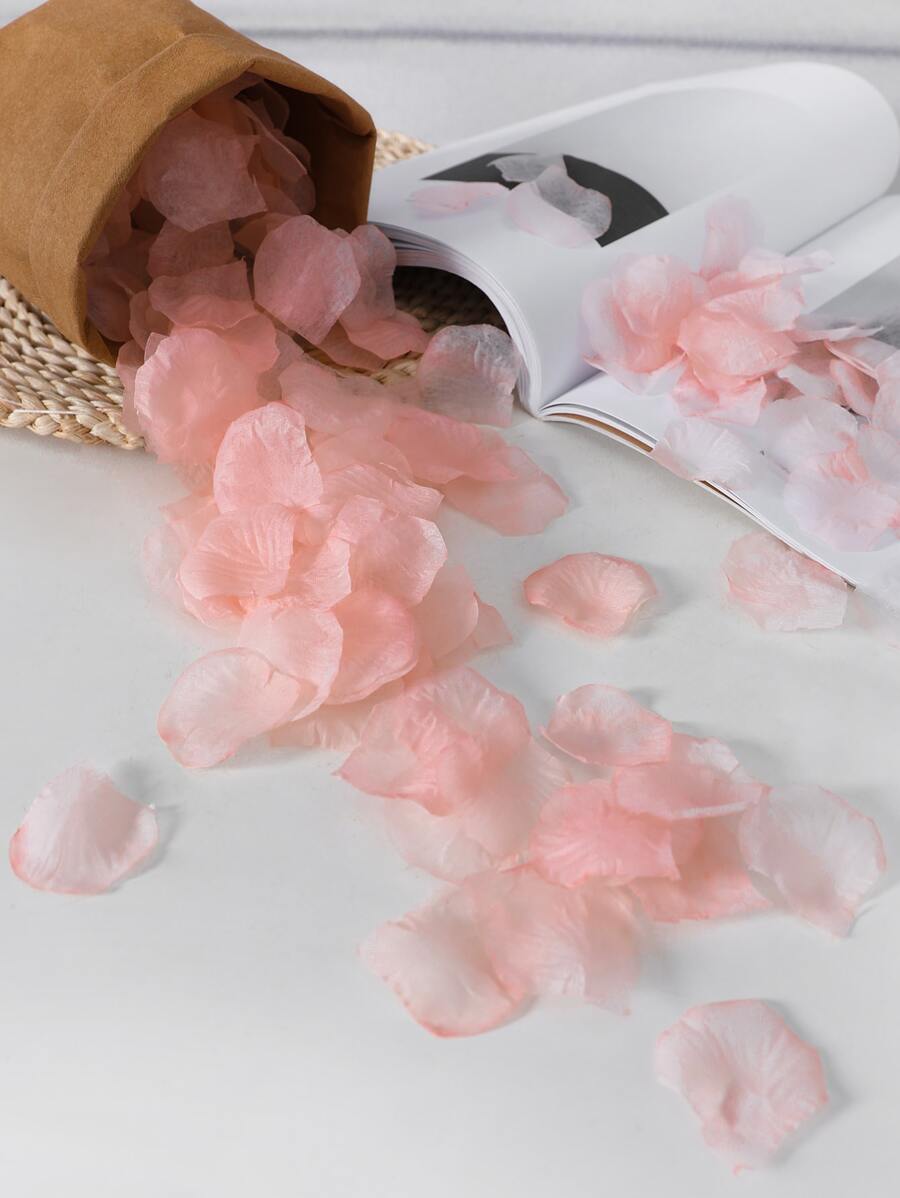 500 chiếc trang trí ném cánh hoa nhân tạo - Màu Hồng  San hô - Xem 1
