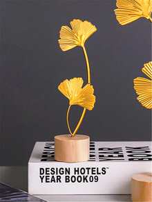 1pc Ginkgo Biloba Design Decoration Craft - Gold - View 2