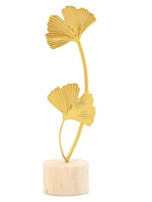 1pc Ginkgo Biloba Design Decoration Craft - Gold - View 3
