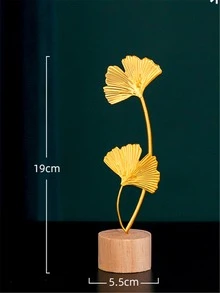 1pc Ginkgo Biloba Design Decoration Craft - Gold - View 4