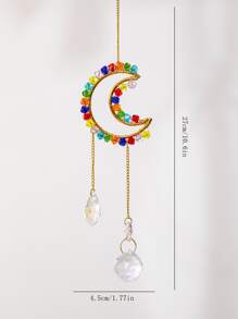 1pc Moon Design Crystal Decor Wall Hanging - Multicolor - View 4