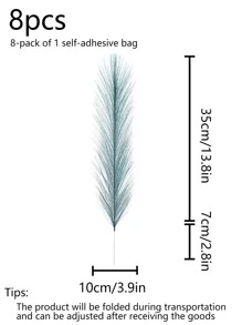 8/10入組人工蘆葦和鬆葉草裝飾,適用於廚房、婚禮、聖誕節,逼真仿真草用於室內外使用,家居花瓶填充,diy裝飾 - 水鴨藍 - 查看 3