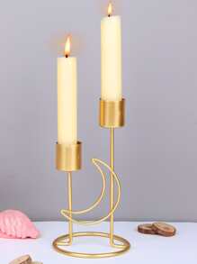 1pc Moon Decor Candle Holder - Gold - View 3