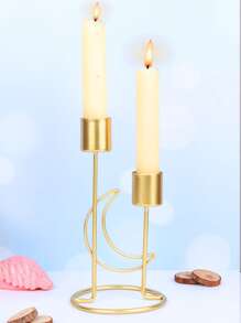 1pc Moon Decor Candle Holder - Gold - View 5