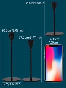 3pcs Plain Candle Holder - Black - View 3