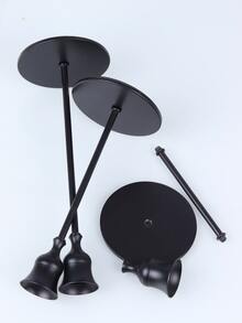 3pcs Plain Candle Holder - Black - View 4