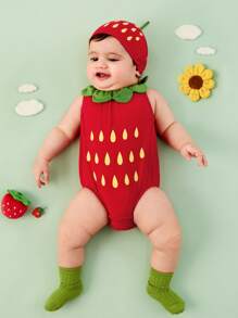 SHEIN Baby Strawberry Design  Set - Multicolor - View 8