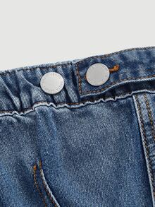 SHEIN ICON Zip Back Tube Denim Top - Medium Wash - View 3