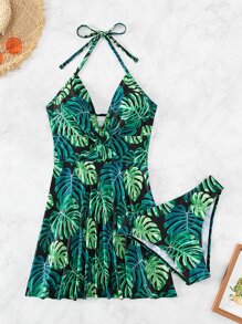热带印花吊带比基尼夏日海滩 - 彩色 - 查看 3