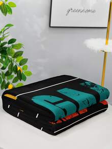 1pc Slogan & Game Pad Print Blanket - Multicolor - View 4