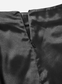 SHEIN EZwear 後綁帶緞面半身裙