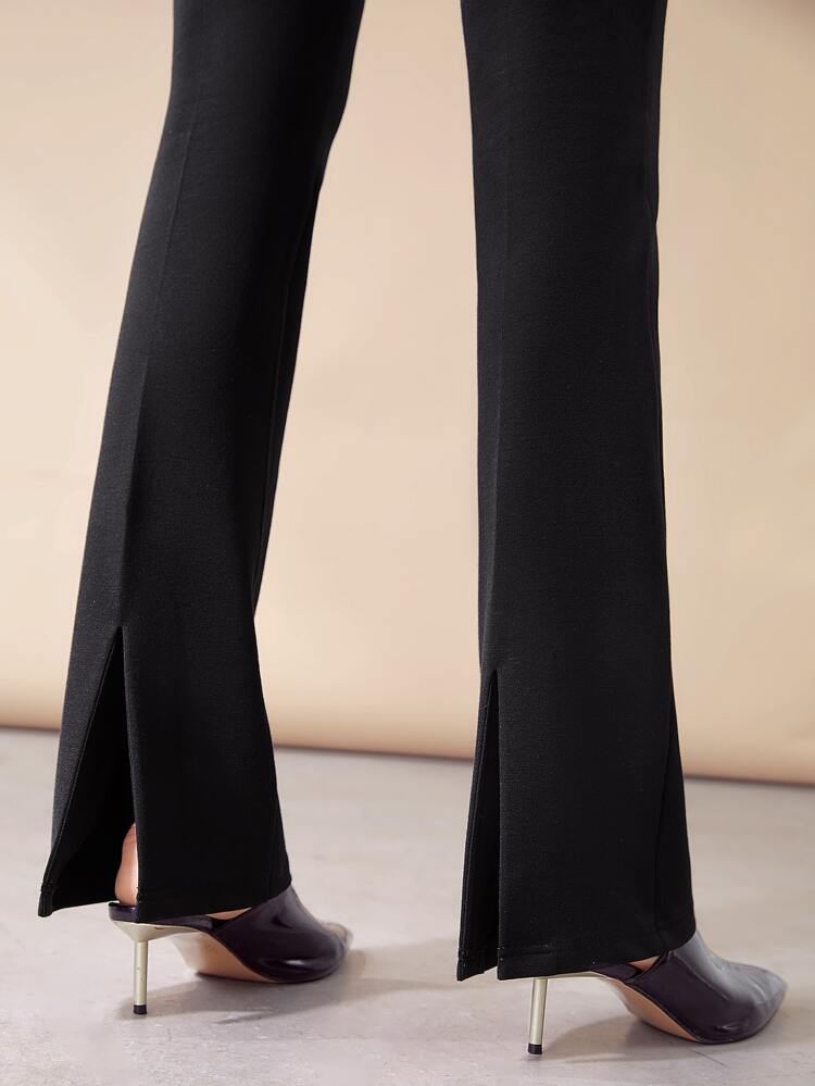 FLARED VISCOSE-BLEND PANTS