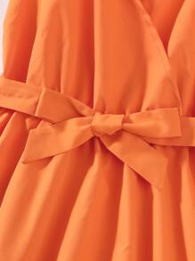 SHEIN Teen Girls Solid Belted Dress