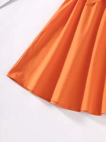 SHEIN Teen Girls Solid Belted Dress