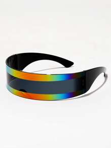 Men Color Block Wrap Around Fashion Glasses - Multicolor - View 4
