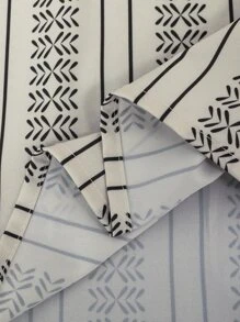 SHEIN Toddler Girls Striped Shirred Ruffle Trim Smock Dress - Apricot - View 5