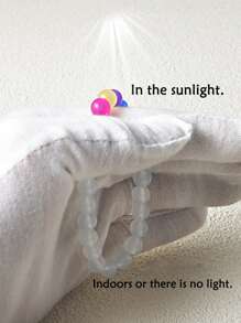 Girls Color Changing Beaded Bracelet - White - View 4