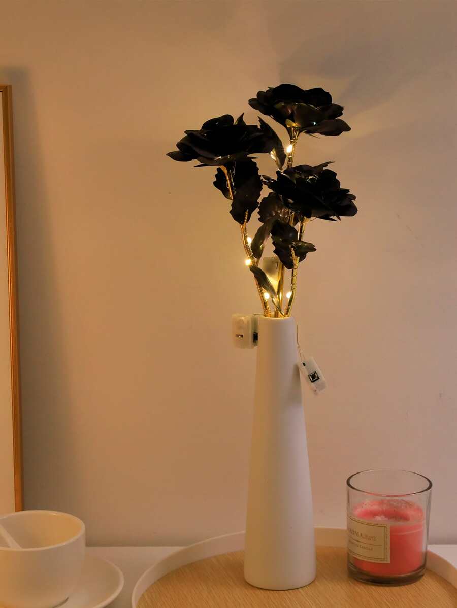 1pc Flower Design Decoration Light - Yellow - View 1