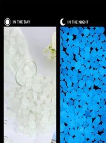 500 piezas guijarro decorativo brillante en oscuro - Blanco - Ver 7