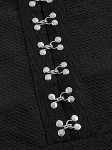 ROMWE PUNK Plus Hook And Eye Flounce Sleeve Dress - Black - View 4