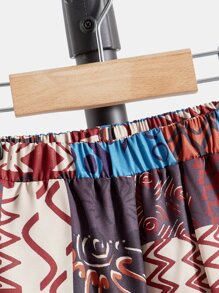 SHEIN Toddler Boys Patchwork Print Trousers - Multicolor - View 4