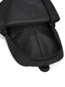 Hombres Mochila con estampado de letra - Negro - Ver 5