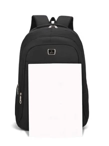 Hombres Mochila con estampado de letra - Negro - Ver 3