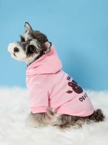 Yiyun 1入組卡通熊圖案寵物連帽衫 - 彩色 - 查看 2