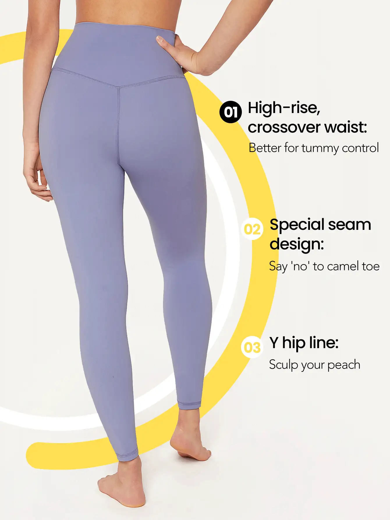 GLOWMODE 24英吋featherfit™翻交編織緊身褲 - 淡紫色 - 查看 3