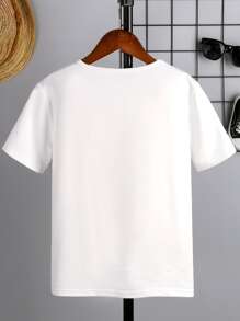 SHEIN Chicos Camiseta con estampado de dibujos animados - Blanco - Ver 2