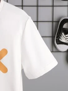 SHEIN Chicos Camiseta con estampado de dibujos animados - Blanco - Ver 4