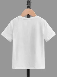 SHEIN Tops con trai lớn Lá thư Rau quả Giải trí - trắng - Xem 6