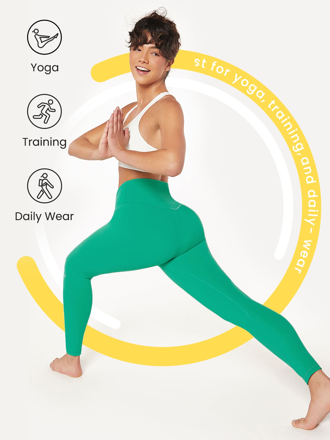 24" FeatherFit™ Crossover Yoga Pilates Leggings Buttery Soft High Stretch Crossover Waist Sports Tights