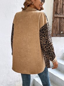 SHEIN LUNE Áo khoác nữ Nút phía trước In hoa Báo Giải trí - Nhiều màu - Xem 2