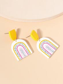 Pendientes largos geométricos - Multicolor - Ver 3