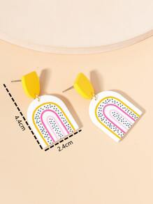 Pendientes largos geométricos - Multicolor - Ver 4