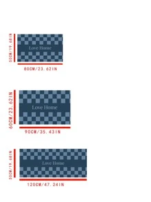 1 pieza Alfombra para cocina de cuadros & con estampado de letra anti deslizante - Multicolor - Ver 2