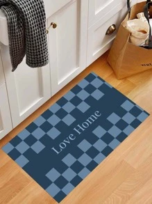 1 pieza Alfombra para cocina de cuadros & con estampado de letra anti deslizante - Multicolor - Ver 4