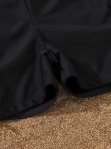 Tween Girl Striped Bikini Set With Cover Up Summer Beach - Black and White - View 5