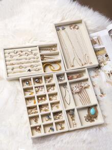 4pcs Multi-Grid Jewelry Tray, Gift For Valentine's Day - Beige - View 1