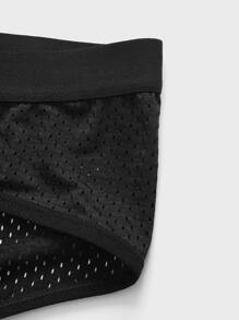 Men Solid Cut Out Brief - Black - View 4