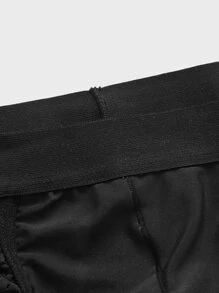 Men Solid Cut Out Brief - Black - View 5