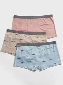 Extended Sizes Hombres 3 piezas con estampado Shorts boxer Calzoncillos - Multicolor - Ver 2